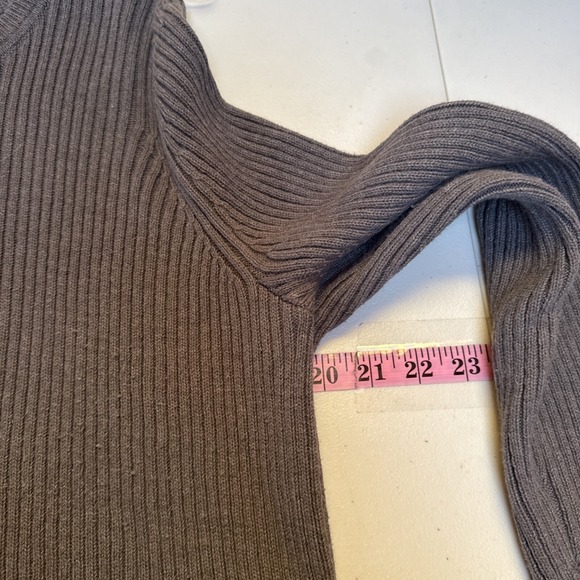 Michael Kors Womens Crewneck Sweater XL Gray Ribbed Asymmetrical Side Zipper - Picture 10 of 12